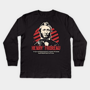 Henry David Thoreau - Anarchists Kids Long Sleeve T-Shirt